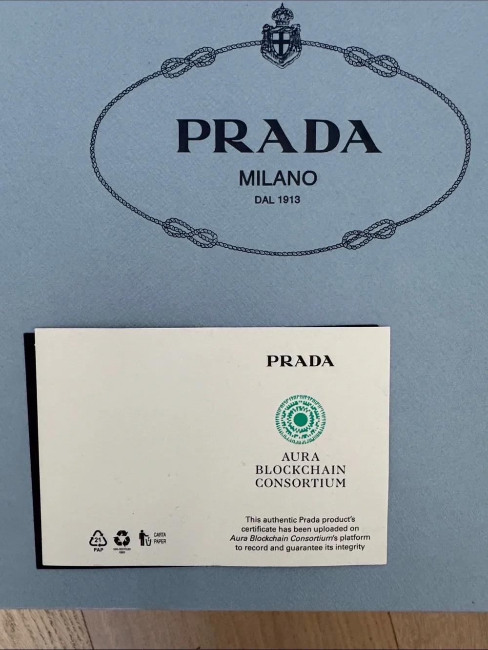 Prada Monolith leather loafer with rubber sole.